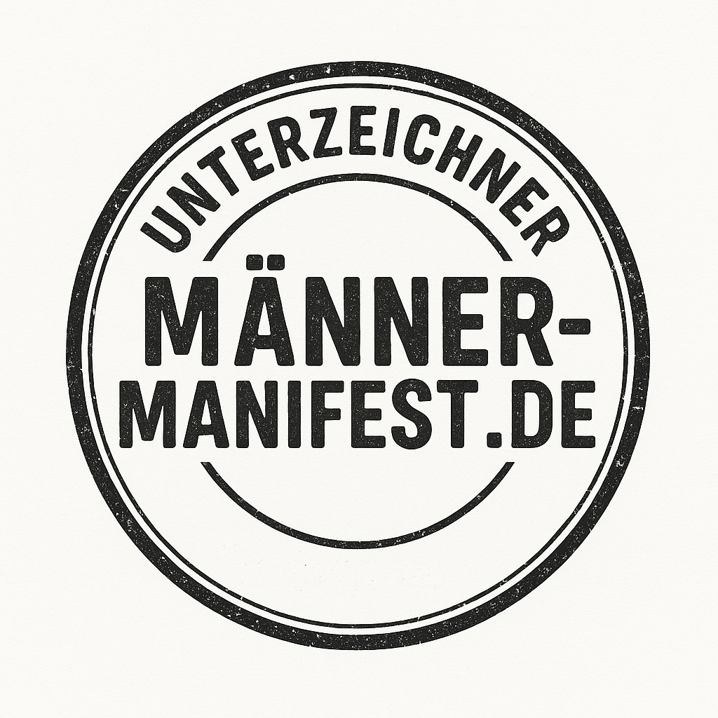 Siegel Unterzeichner Männermanifest.de, schwarze Variante